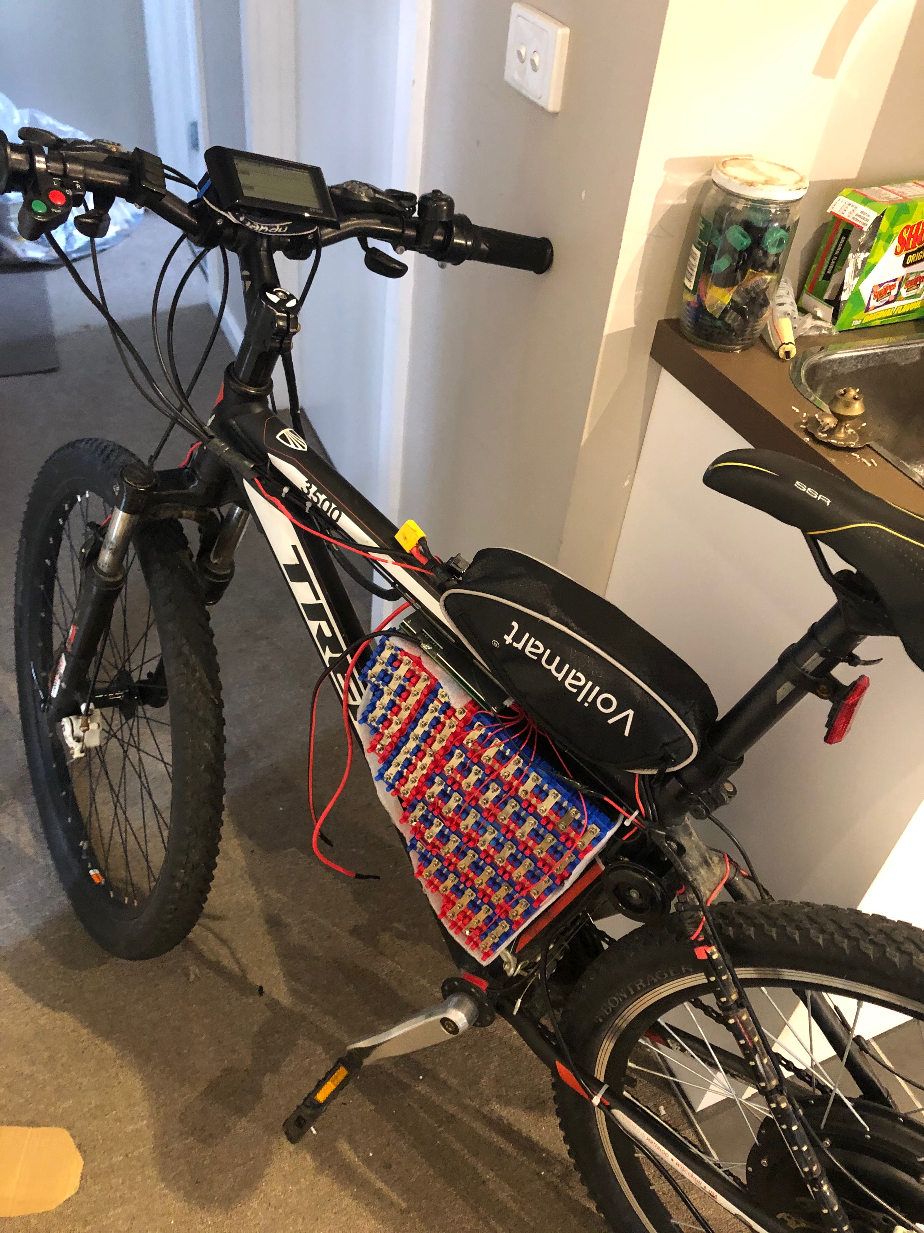 Electric bike wiring and battery integration reference photo
