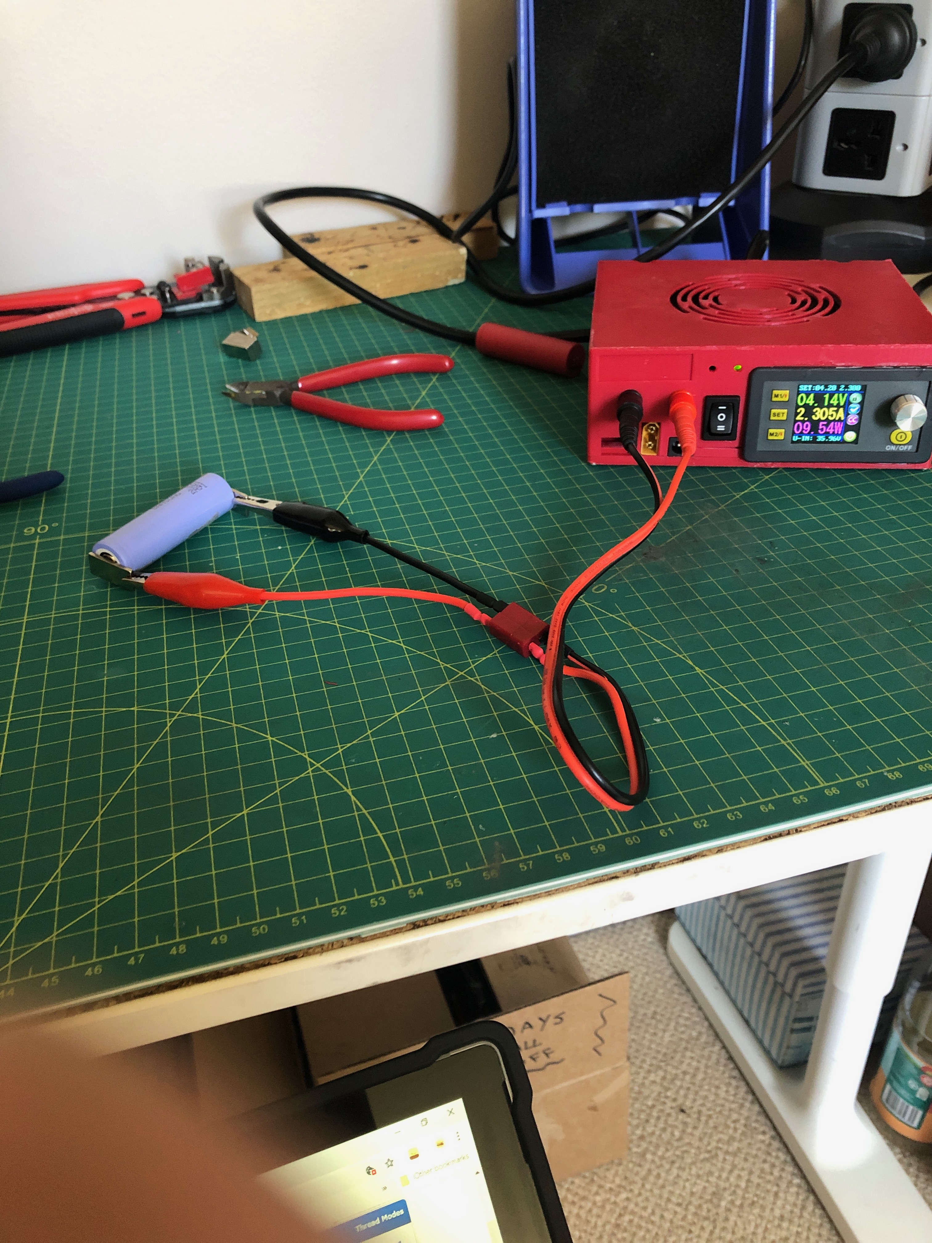 DIY bench power supply with soldering and test equipment